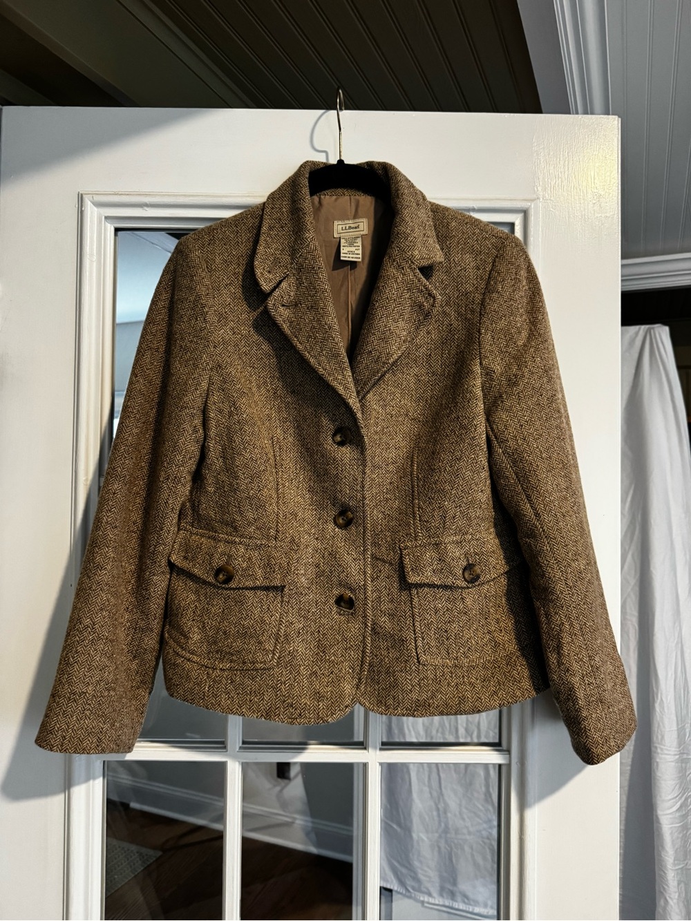 L.L. Bean Brown Tweed Blazer Jacket